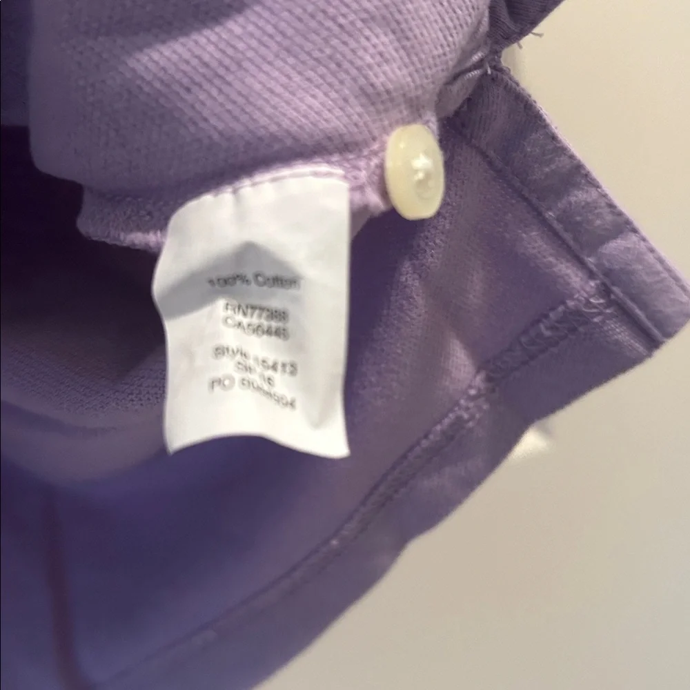 J. Crew 1/4 button Polo Short Sleeve Slim Fit Shirt cotton men’s size L lavender
